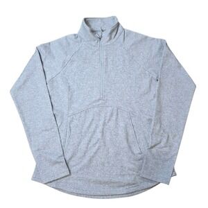 Kyodan Outdoor Pullover Gray Herringbone 1/4‎ Zip Long Sleeve Women's Medium M